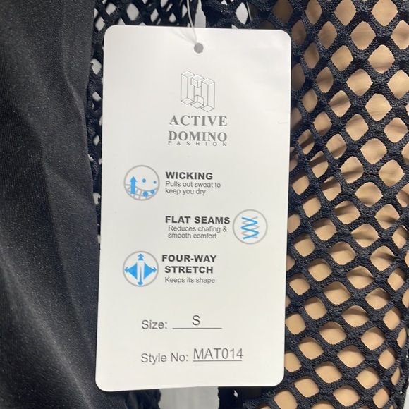 Active Domino Fashion Black Netted Pullover Hoodie NEW - Picture 8 of 8